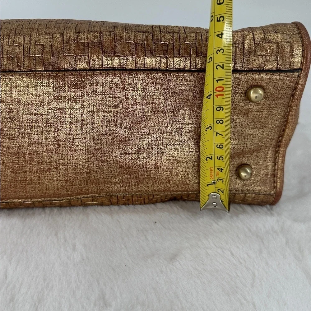 Patricia Nash Paris Gold Woven Tote Bag with Tassel